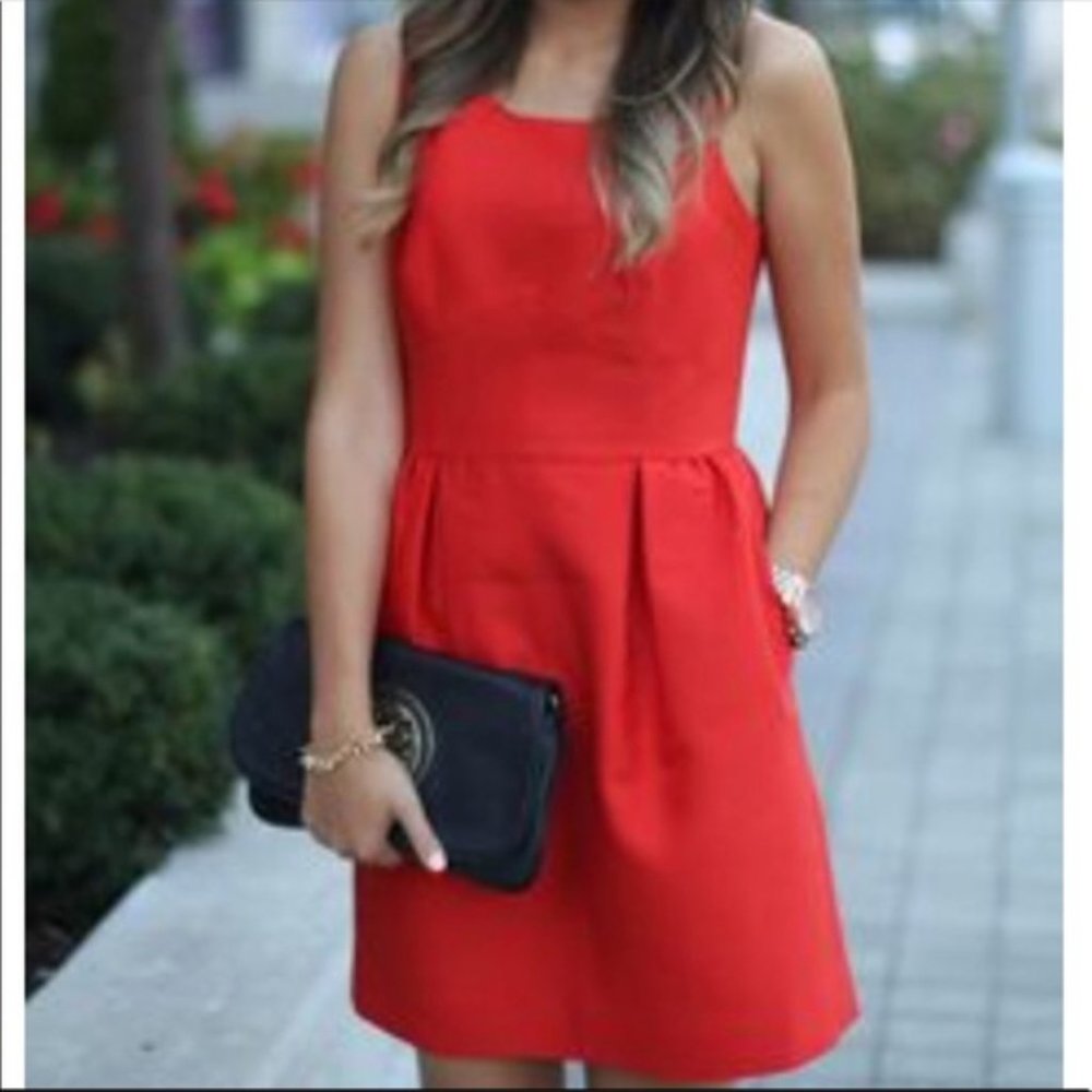J Crew Allie Dress Poppy Red (as seen on Revenge)